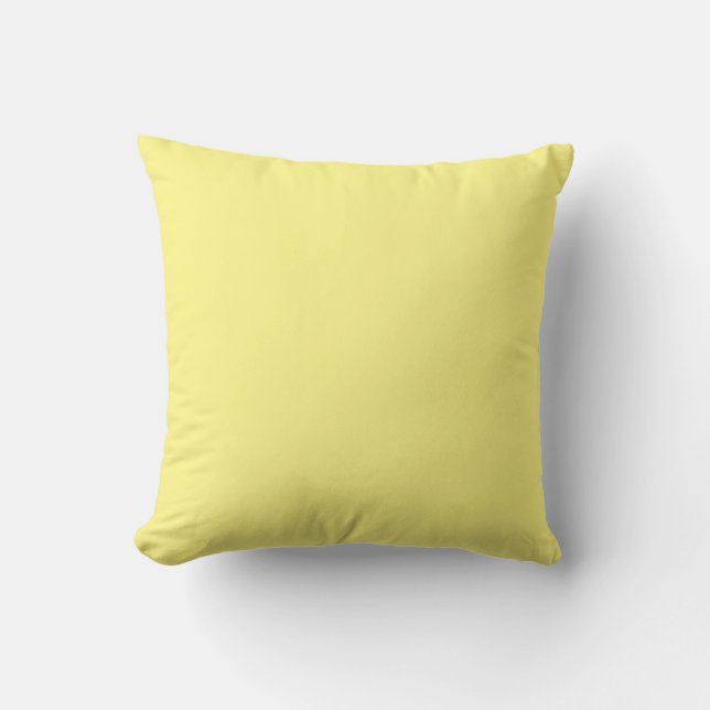 Coussin MONOGRAM uni pâle jaune personnalisé (Recto)
