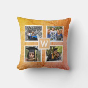 Coussin Monogramme 4 Modèle photo Jaune moderne