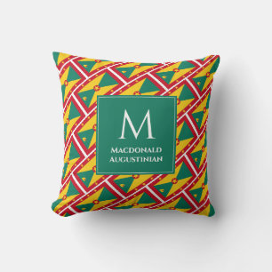 Coussin Monogramme à DRAPEAU GRENADA Patriotique
