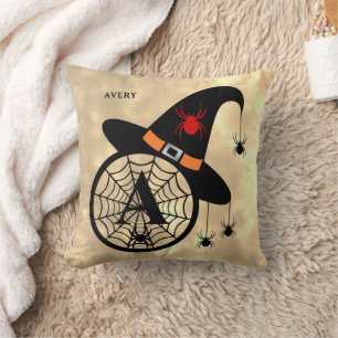 Coussin Monogramme A Halloween Sky Witch Ariders Nom