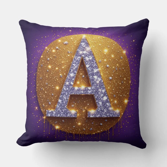 Coussin Monogramme A Initiale Diamant Or (Recto)