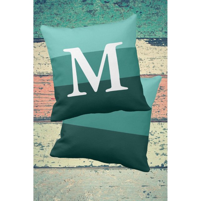 Coussin Monogramme à lettre majuscule avec dégradé de sarc (Créateur téléchargé)