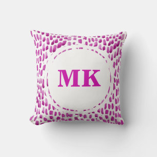 Coussin Monogramme à motif de peinture violet