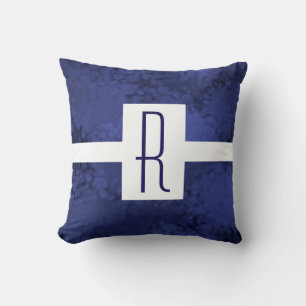 Coussin Monogramme à spectre bleu