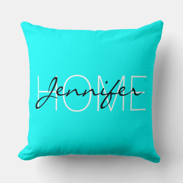 Coussin monogramme Aqua color home (Recto)