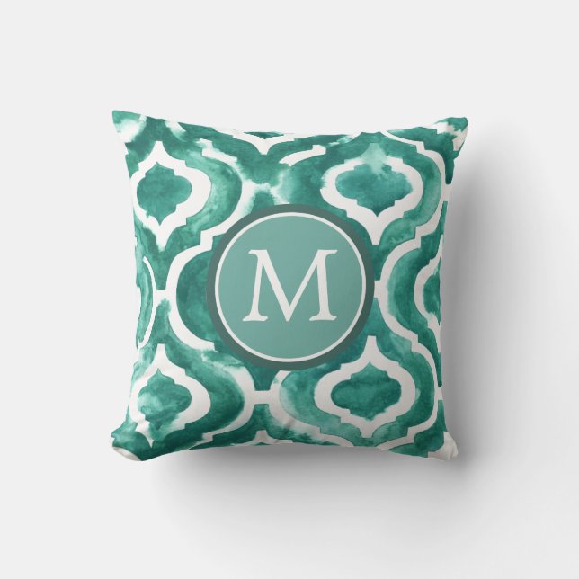 Coussin Monogramme | Aquamarine Motif IV (Recto)