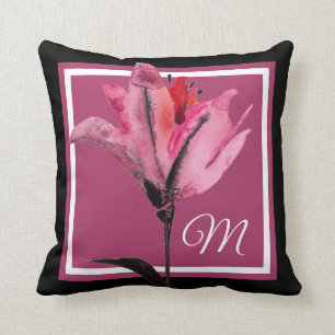 Coussin Monogramme   Aquarelle florale II
