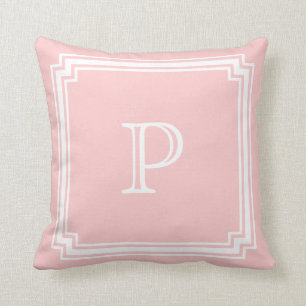 Coussin Monogramme Arrière - plan rose du coin encoché