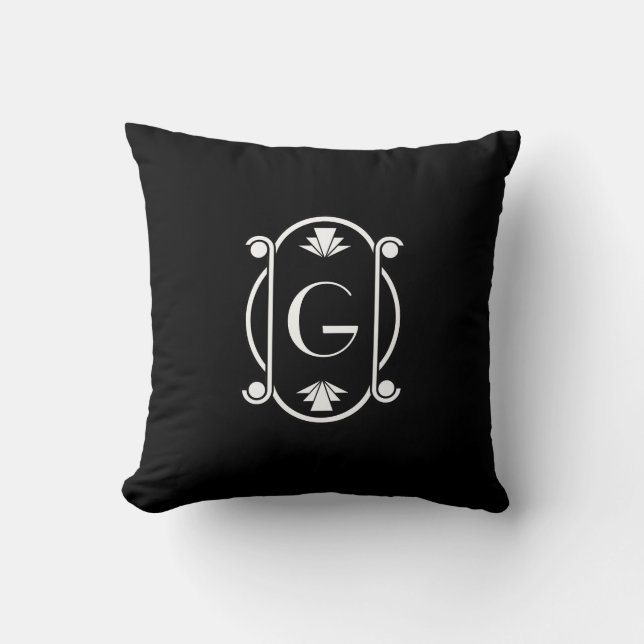 Coussin Monogramme Art déco (Recto)