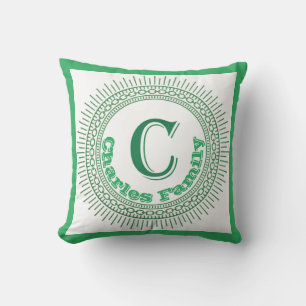 Coussin Monogramme Art Déco "C" personnalisable