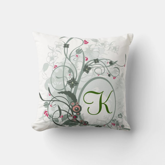 Coussin Monogramme artistique de la lettre K (Recto)