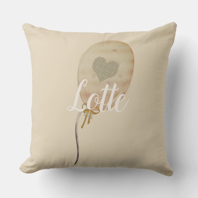Coussin Monogramme Ballon en Forme de Coeur (Recto)