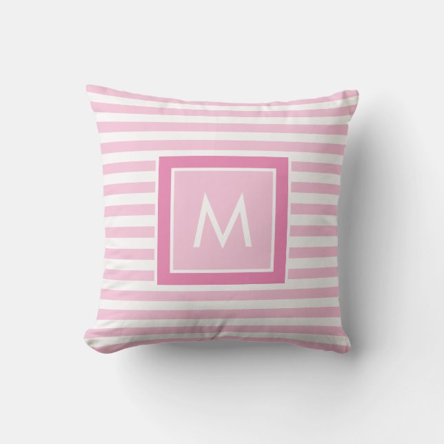 Coussin Monogramme bébé personnalisé (Recto)