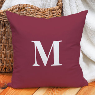 Coussin Monogramme blanc Bourgogne initial