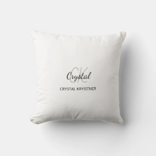 Coussin Monogramme blanc minimaliste simple
