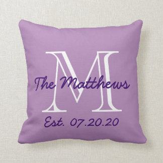 Coussin Monogramme blanc pourpre de famille