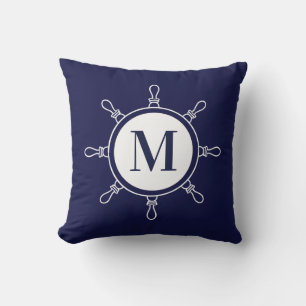 Coussin Monogramme bleu