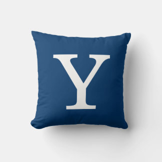 Coussin Monogramme bleu foncé