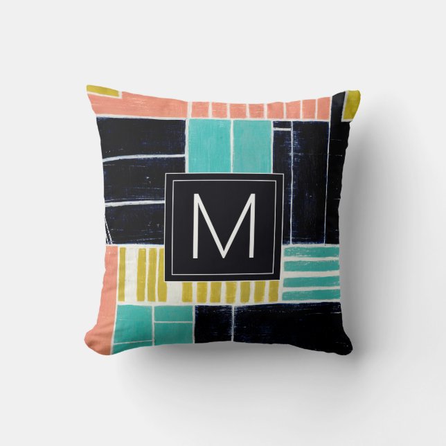 Coussin Monogramme | Blocs géométriques (Recto)