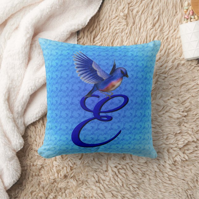 Coussin Monogramme Bluebird Initial E (Couverture)