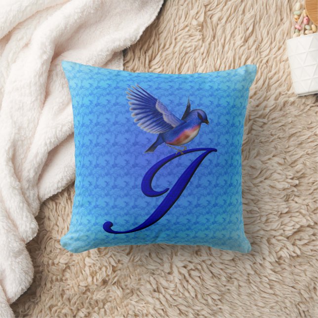 Coussin Monogramme Bluebird Initial J (Couverture)