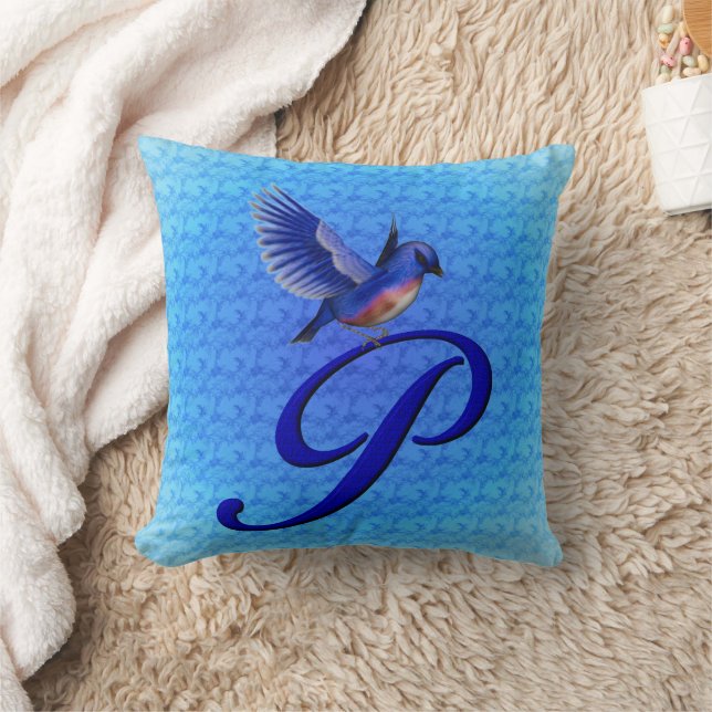 Coussin Monogramme Bluebird Initiale P (Couverture)