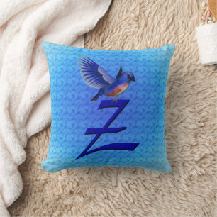 Coussin Monogramme Bluebird Initiale Z