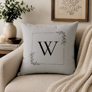 Coussin Monogramme Botanique Minimaliste