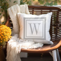 Monogramme Carré classique gris clair et blanc