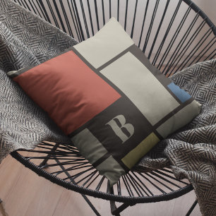 Coussin Monogramme Carré De Stijl Inspiré