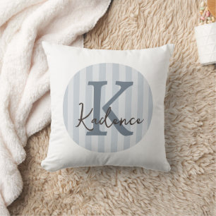 Coussin Monogramme Cercle Rayé Toutes Couleurs