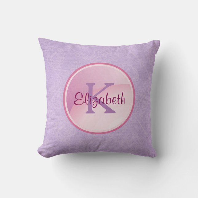 Coussin Monogramme Cercle sur un bel Arrière - plan de lav (Recto)