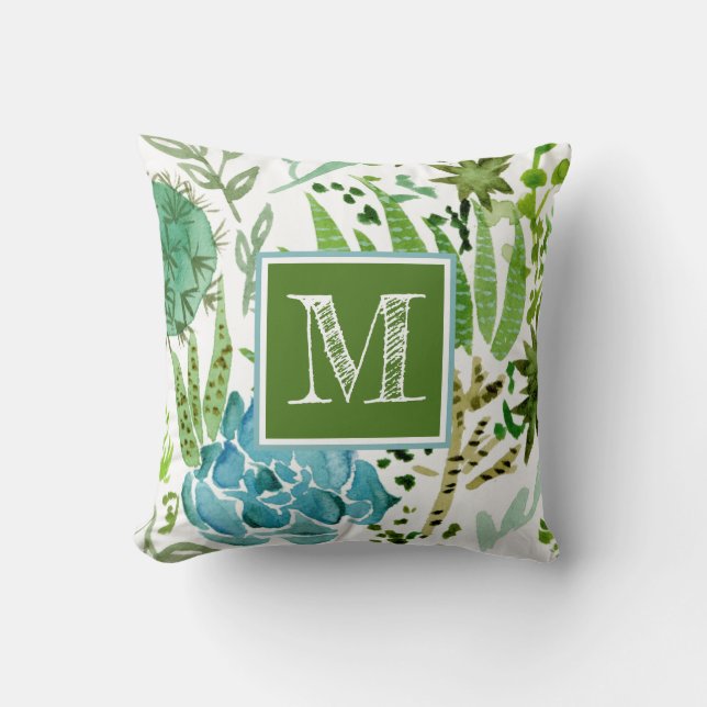 Coussin Monogramme | Champ I Succulent (Recto)