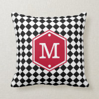 Monogramme Checkered noir et blanc de rouge de