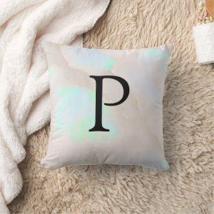 Coussin Monogramme Chic Holographique Opale Iridescent