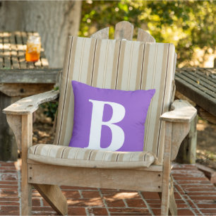 Coussin Monogramme chic violet moderne