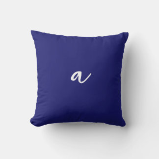 Coussin Monogramme clair minimaliste couleur bleu minuit