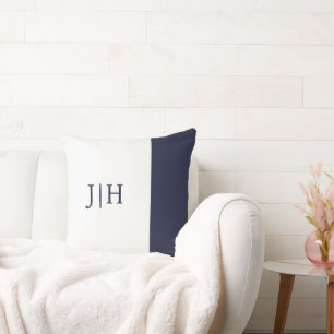 Coussin Monogramme Classic Marine/White Wide Stripe