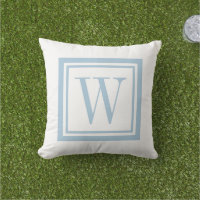 Monogramme Classique Carré Bleu Ciel et Blanc