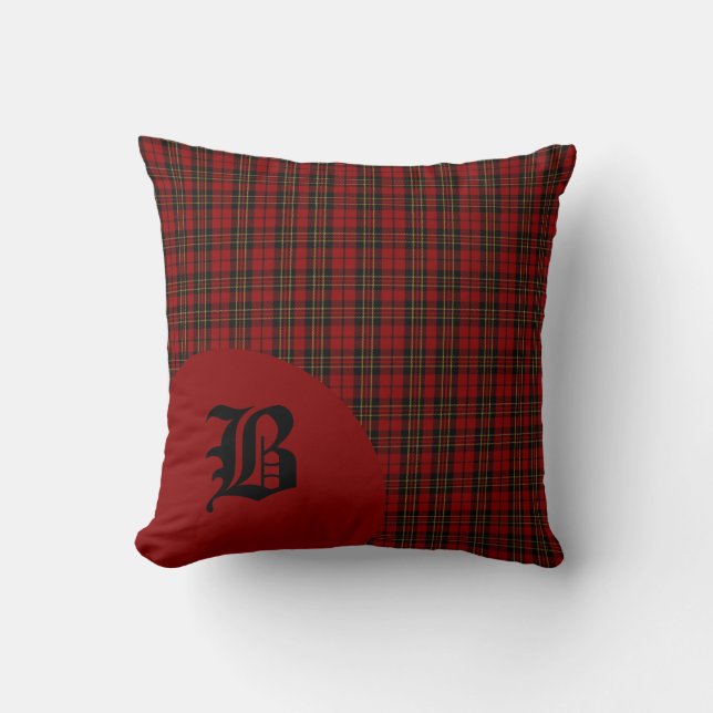 Coussin Monogramme classique de plaid de tartan de clan de (Recto)