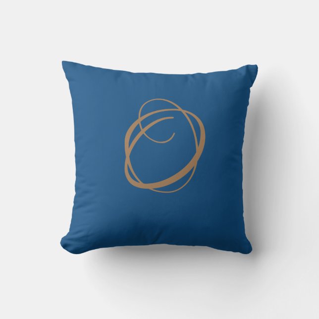 Coussin Monogramme classique personnalisé bleu 2020 (Recto)