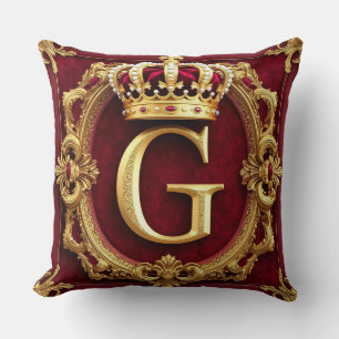 Coussin Monogramme Couronné de Luxe Cadre Élégance ✨