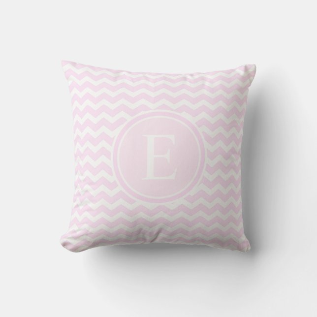 Coussin Monogramme customisé par Chevron de roses pâles (Recto)