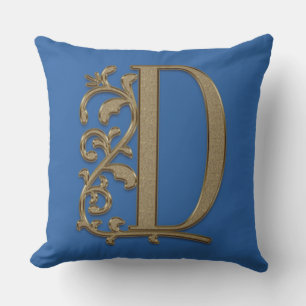 Coussin Monogramme D Joli Bleu Famille, Mariage, Anniversa