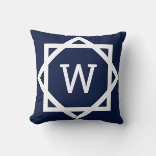 Coussin Monogramme de bordure graphique Prépa