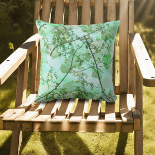Coussin Monogramme de branche verte