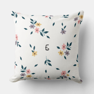 Coussin Monogramme de charme en fleurs