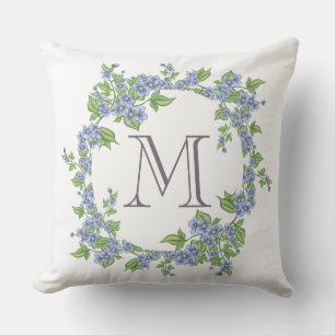 Coussin Monogramme de couronne florale