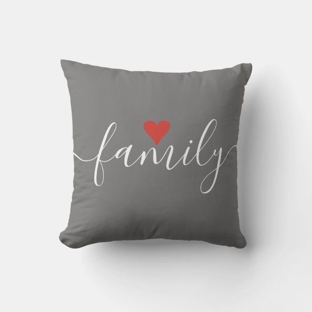 Coussin Monogramme de famille de style Prépa Rayure Cœur A (Recto)