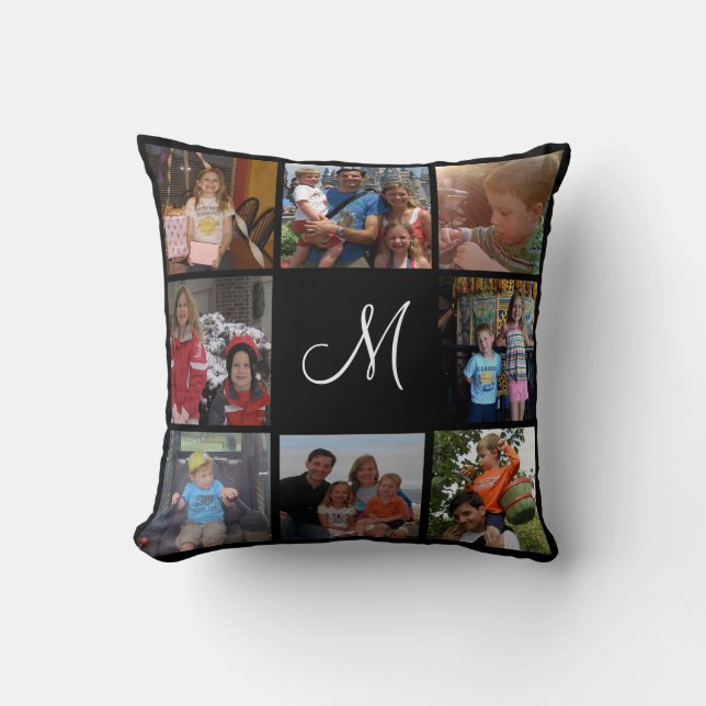 Coussin Monogramme de famille et collage faits sur (Recto)